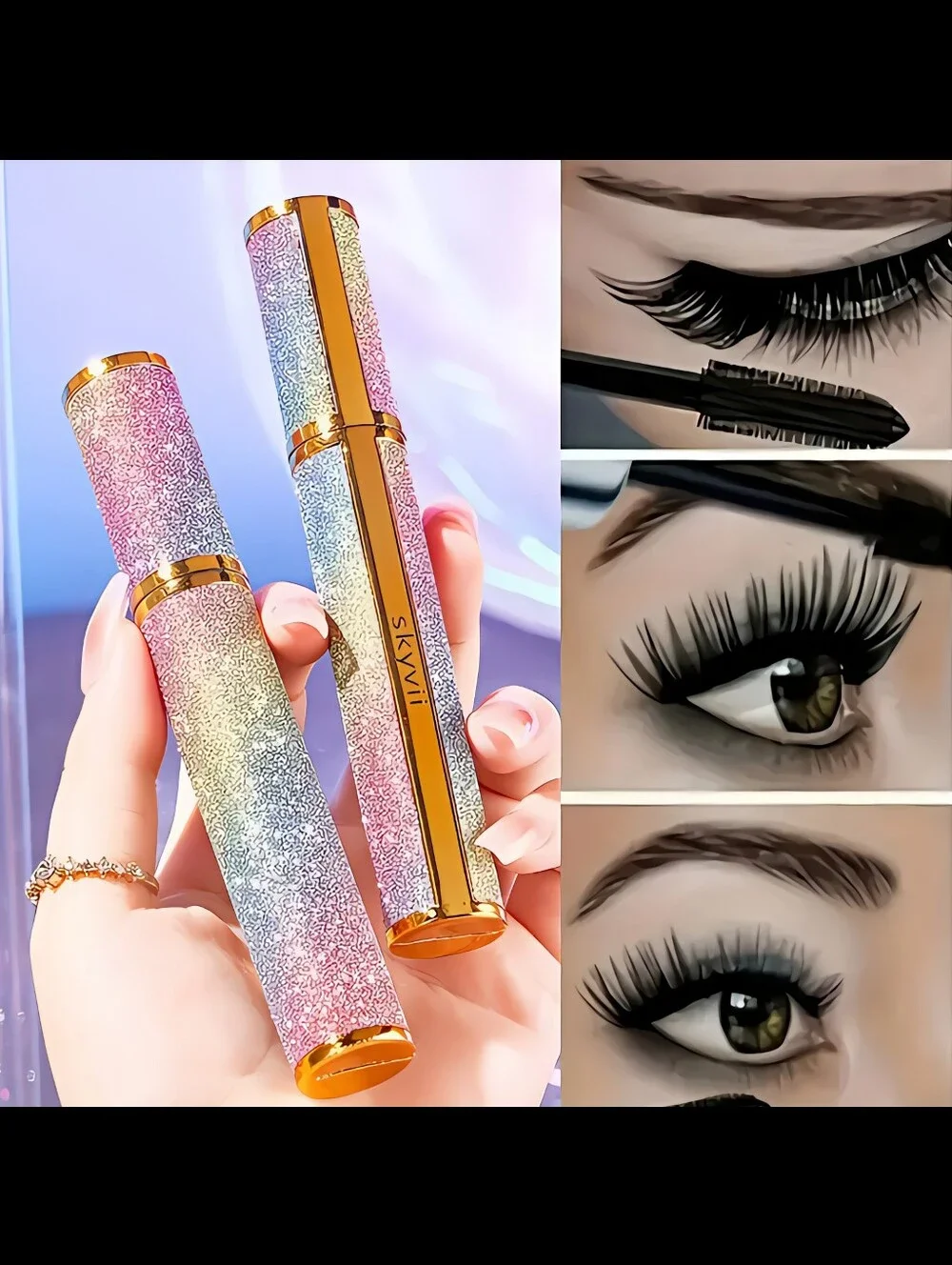 🆕️SET OF 2❣️4D STARRY SKY BLACK MASCARA WATERPROOF LONG LASTING & THICK FORMULA